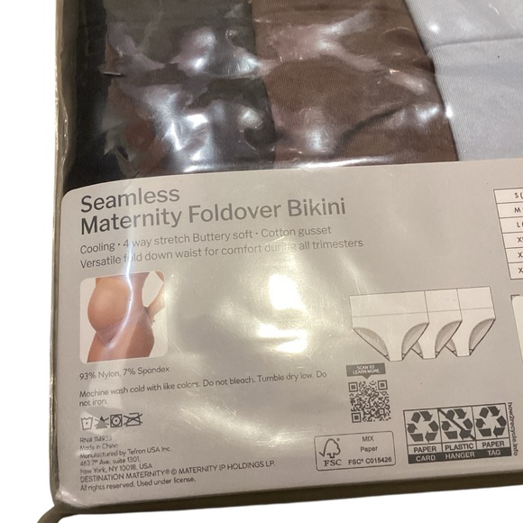 Destination Maternity Seamless Foldover Bikini‎ Panty, 3-Pack, Size Large NEW - Picture 6 of 7